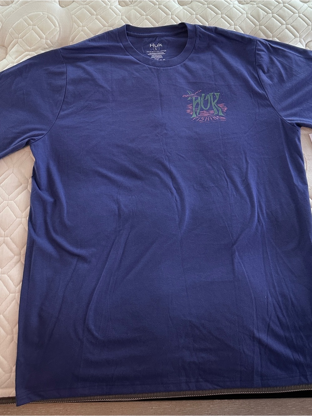 Huk Short Sleeve Graphic Tee in Purple with Small Chest Logo